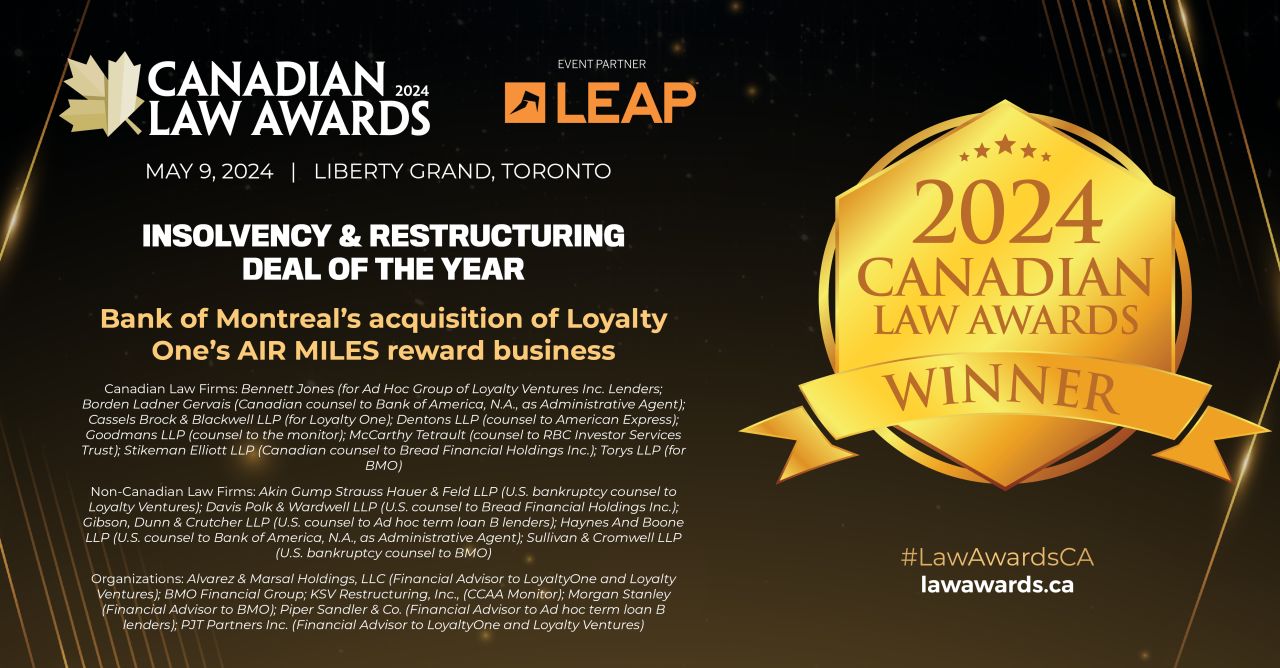 Canadian Law Awards 2024: Insolvency & Restructuring Deal of the Year